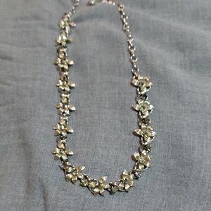 Coro Silver Floral Necklace